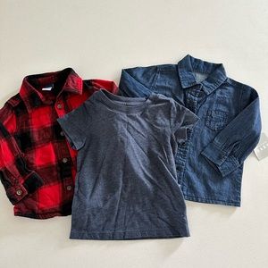 Toddler boys clothes! 2 button downs & 1 tee